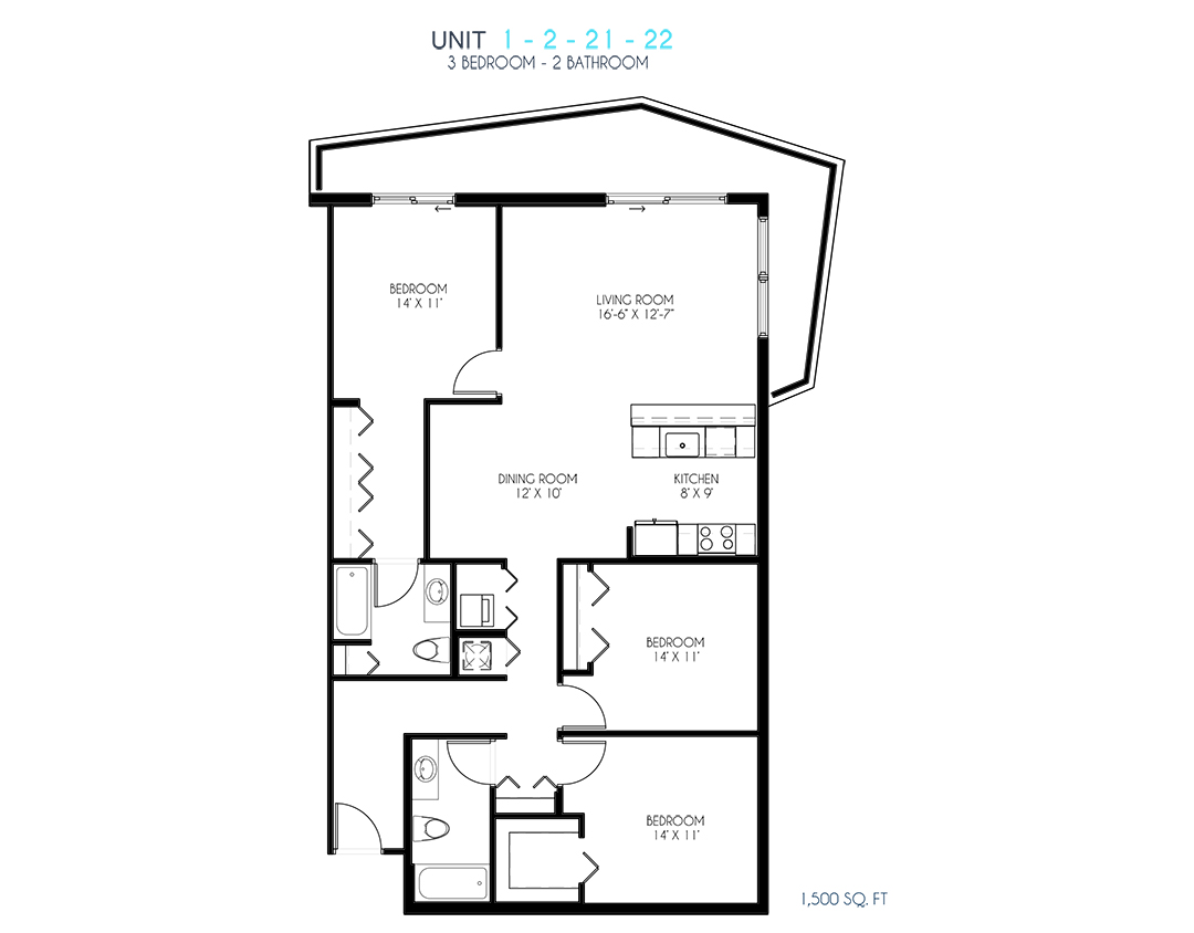 Units 1, 2, 21, 22 Floorplan